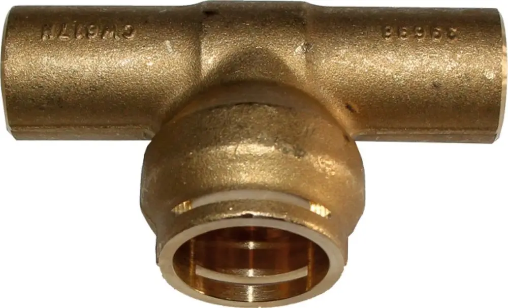 Messing-Drehdurchführung mit einem zentralen Bogen, zwei geraden Enden zur Verbindung, verwendet in hydraulischen Anwendungen, Hersteller Wolf.